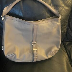 Burberry Elegant Taupe Leather Shoulder Bag